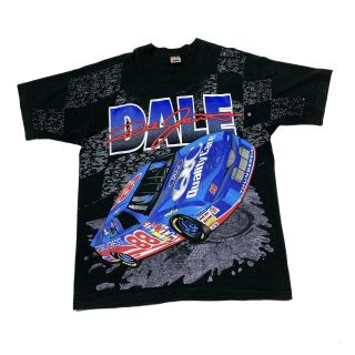 Vtg 90s Dale Jarrett Nascar 88 All Over Print Graphic T - Shirt Xl