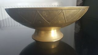 Old Brass Indian Bowl Dish 9.  5 Inches
