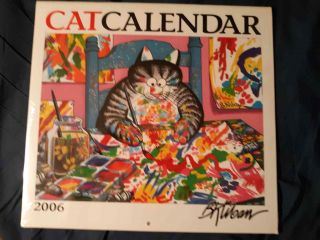 2006 12 Month Cat Calendar B.  Kliban 12 " X 13 "