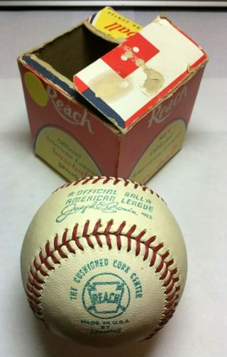 Vtg 1970 - 1973 Spalding Reach Baseball Official American League Ball Joe Cronin