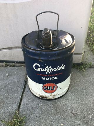 Vintage Gulf 5 Gallon Gulfpride Oil Can