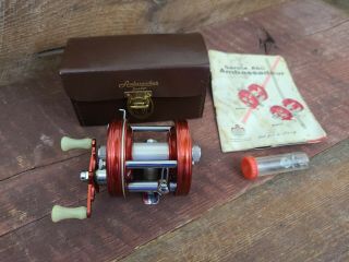 Vintage Red Abu Garcia Ambassadeur 5000 Fishing Reel 4 Screw 350452 Sweden