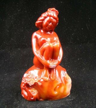 Chinese Handmade Carved Statue People Ancient Beauty Natural Jade Agalmatolite