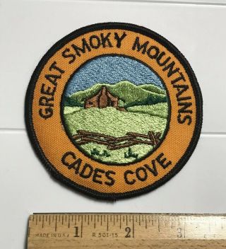 Cades Cove Great Smoky Mountains National Park Orange Embroidered Patch Badge