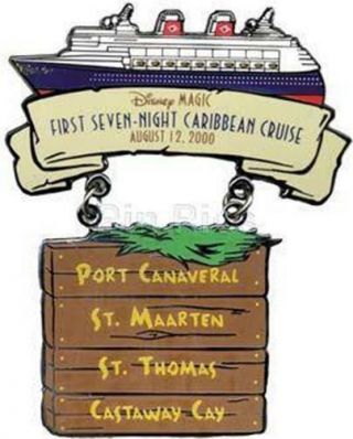First 7 Night Caribbean Disney Magic Cruise Line 2000 Event Jumbo Le4000 Dcl Pin