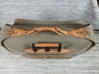 Vintage HARTMANN Tweed Leather Rolling Luggage Garment Bag Suitcase 24 