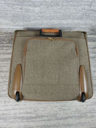 Vintage HARTMANN Tweed Leather Rolling Luggage Garment Bag Suitcase 24 