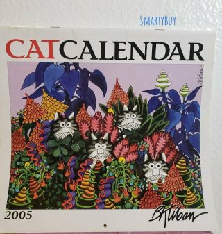 Vintage 2005 Cat Calendar Illustrations By B.  Kliban.