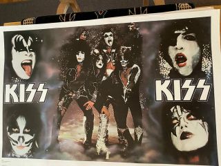 Kiss Vintage 1977 77 Destroyer Era Ace Peter Gene Paul Nos Aucoin Mgt Poster N/m
