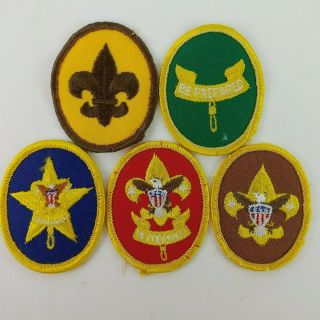 5 Boy Scout Rank Patches Scout Tenderfoot Second First Class Star 70 