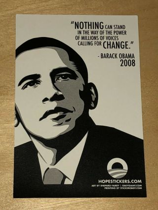 Barack Obama Hope 2008 Shepard Fairey Art Sticker President Campaign USA Obey 2
