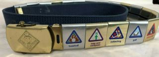 Boy Scout Wolf Cub Scout Blue Belt 19 Mixed Merit Activity Slides Metal Badges