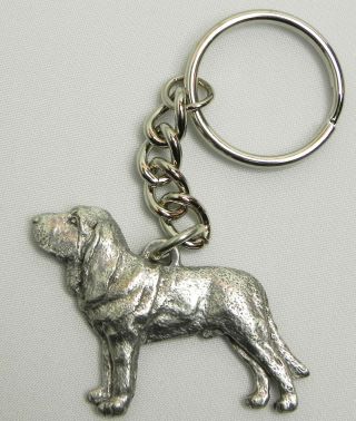 Bloodhound Keychain Keyring Dog Harris Pewter Made In Usa Key Chain Ring