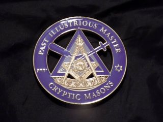 Masonic 3 " Car Emblem York Rites Past Illustrious Master Cryptic Masons
