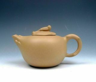 Yixing Zisha Pottery Hand Crafted Gourd Teapot W/ Snail On Leaf Lid 01302001