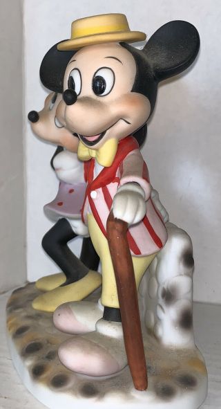 Vintage Walt Disney Productions Mickey Mouse and Minnie Mouse Porcelain Figurine 2
