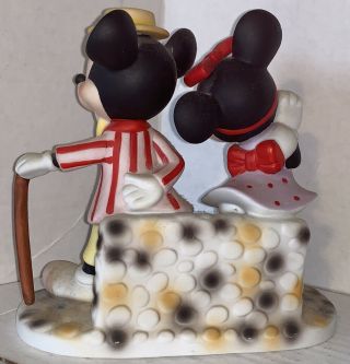 Vintage Walt Disney Productions Mickey Mouse and Minnie Mouse Porcelain Figurine 3