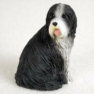 Bearded Collie Dog Figurine Hand Painted Miniature Sm Mini Statue Beardie Puppy