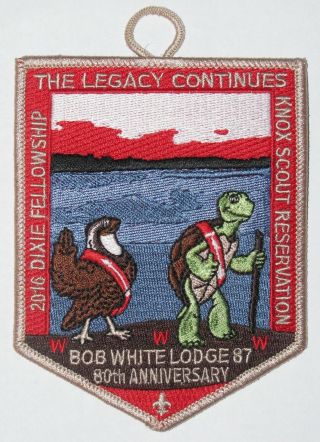 Lodge 87 Bob White 2016 Dixie Fellowship 80th Ann Pocket Patch Oa Bsa