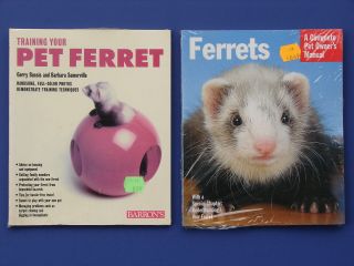 2 Different Pet Ferret Books Care Feeding Breeding Facts Handling