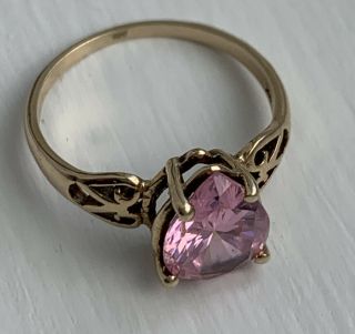 Vintage 10k Pink Sapphire Filigree Ring - Size 5.  25 - 1.  9 Grams - Marked Ww