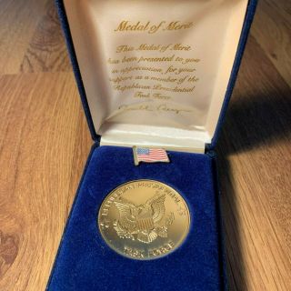 Vintage Ronald Reagan Medal Of Merit Republican Presidential Task Force Coin