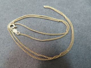 16.  5 " Vtg 14k Solid Yellow Gold Wheat Chain Necklace 1.  2 Gram W/ Spring Clasp