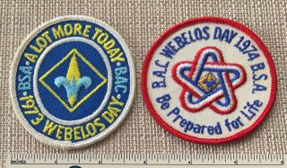 2 Vtg 1970s Baltimore Area Council Boy Scout Webelos Day Patches Bsa Cub Camp
