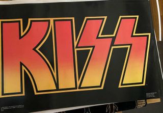 Kiss Vintage 1977 77 Band Logo Ace Peter Gene Paul Nos Aucoin Mgt Poster N/m