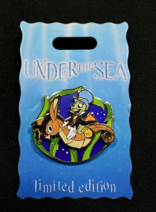 Disney Dlr Under The Sea Bi - Monthly Jiminy Cricket Seahorse Le Pin (157)
