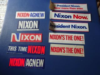 9 Diff Richard Nixon For President Bumper Stickers