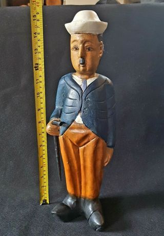 Large Vintage Hand Carved Wooden Man Statue Figurine Possibly German Or Chinese?