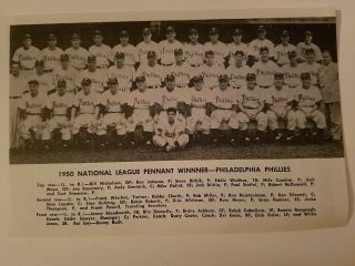 Phillies 1950 Team Picture Richie Ashburn Eddie Waitkus Robin Roberts Bob Miller