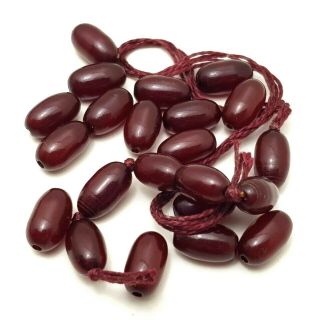 Vintage Cherry Amber Bakelite Faturan Komboloi Tesbih Loose Necklace Beads 13g