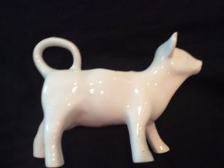Vintage Antique Porcelain Ceramic Cow Creamer Pitcher Hoan Brand Made In France