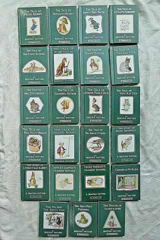 Vintage Set 23 Beatrix Potter Peter Rabbit Books Hb 1940s F.  Warne & Co Inc.