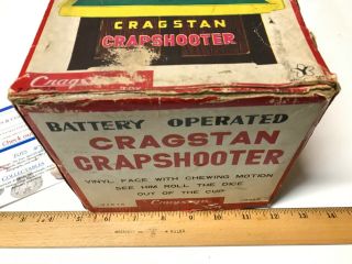 Vintage Cragstan Crapshooter Battery Operated Craps Guy & Table Dice,  Box Japan