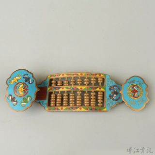 Collect Chinese Old Cloisonne Hand - Carved Bat Moral Auspicious Delicate Abacus