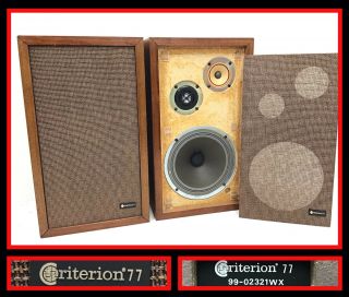 Vintage Criterion 77 Stereo Speakers
