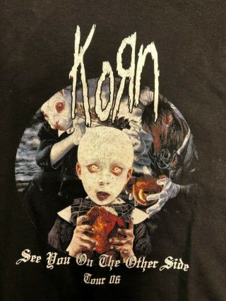 Vintage T Shirt - Korn Tour 2006 Allsport M Black Jonathan Davis Metal Band Rock
