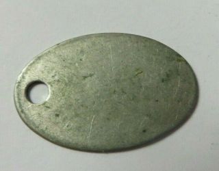 Vintage Blank Identification Metal Key Fob Tag For Name Engraving Plain Oval