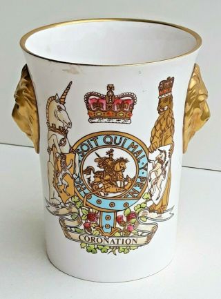 Vintage Caverswall H.  M.  Queen Elizabeth Ii Coronation 25th Anniversary Mug Lovely
