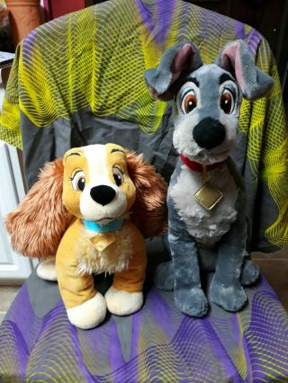 Disney Lady And The Tramp Plush Set Of 2 Disney Store Stuffed Dogs