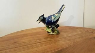 Vintage Ceramic Small Blue Jay Bird Figurine