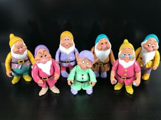 Disney Snow White Seven 7 Dwarfs 6 " Figures Movable Arms & Waist Cute