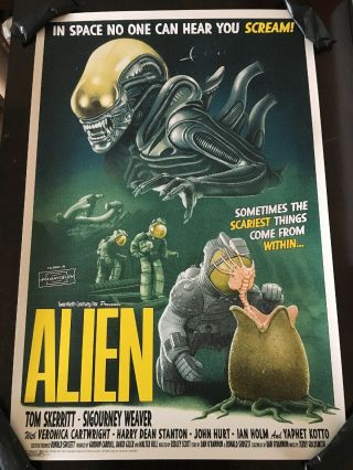 Alien Movie Poster 8/300 Art Print Tom Walker Ridley Scott Sigourney Weaver Vtg