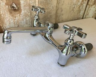 Vtg Standard 8 " Mount 2 Hole Kitchen Faucet Made In Usa For Restoration