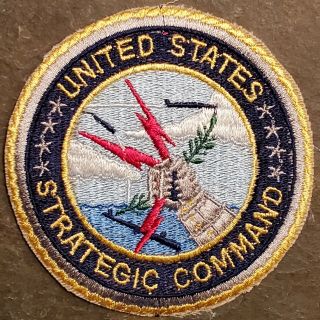 Authentic United States Strategic Command Missile Defense Usaf Patch Color Vtg