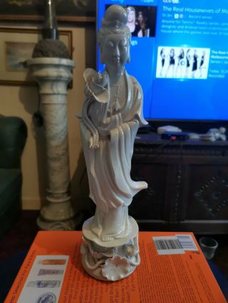 Antique Chinese Blanc De Chine Figure Of A Goddess