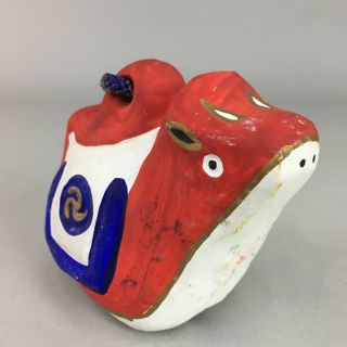 Japanese Clay Bell Vtg Dorei Ceramic Doll Red Zodiac Cow Dr286